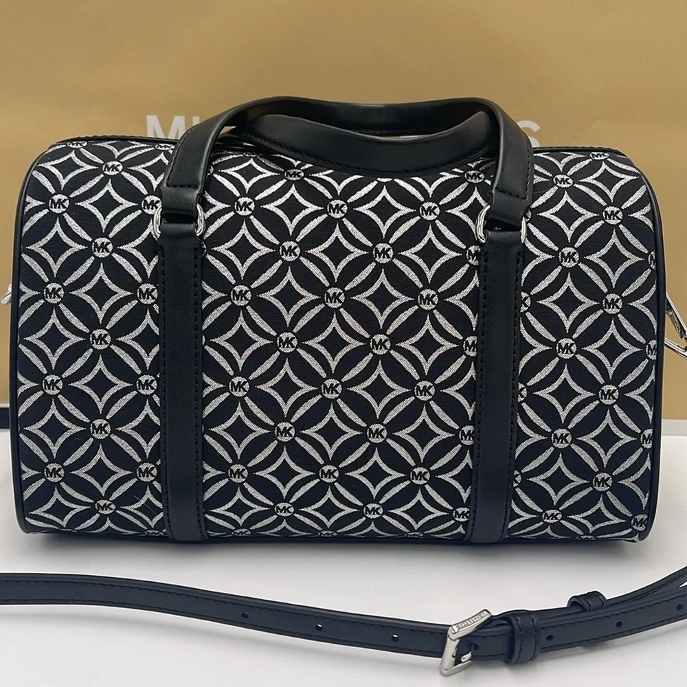 MICHAEL KORS JST TRAVEL MEDIUM DUFFLE SATCHEL SHOULDER CROSSBODY BAG MK BLACK
